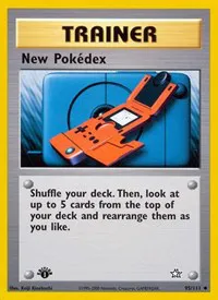 A picture of the New Pokedex Pokemon card from Neo Genesis