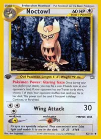 A picture of the Noctowl Pokemon card from Neo Genesis