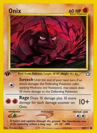 A picture of the Onix Pokemon card from Neo Genesis