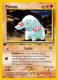 A picture of the Phanpy Pokemon card from Neo Genesis