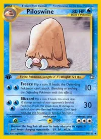A picture of the Piloswine Pokemon card from Neo Genesis