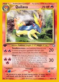 A picture of the Quilava Pokemon card from Neo Genesis