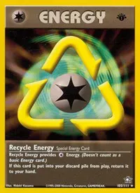 A picture of the Recycle Energy Pokemon card from Neo Genesis