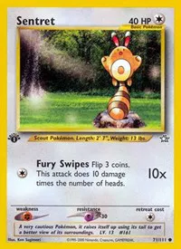 A picture of the Sentret Pokemon card from Neo Genesis