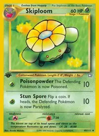 A picture of the Skiploom Pokemon card from Neo Genesis