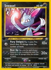 A picture of the Sneasel Pokemon card from Neo Genesis