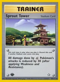 A picture of the Sprout Tower Pokemon card from Neo Genesis