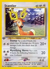 A picture of the Stantler Pokemon card from Neo Genesis