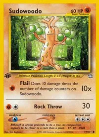 A picture of the Sudowoodo Pokemon card from Neo Genesis