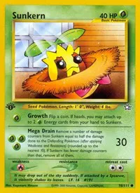 A picture of the Sunkern Pokemon card from Neo Genesis