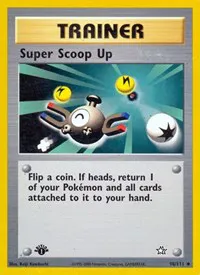 A picture of the Super Scoop Up Pokemon card from Neo Genesis