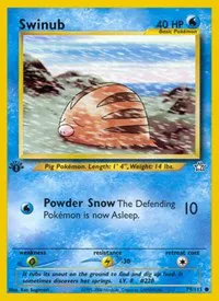 A picture of the Swinub Pokemon card from Neo Genesis