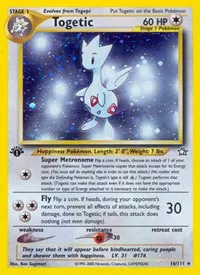 A picture of the Togetic Pokemon card from Neo Genesis