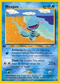 A picture of the Wooper Pokemon card from Neo Genesis