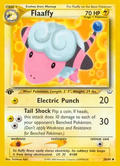 A picture of the Flaaffy Pokemon card from Neo Revelation