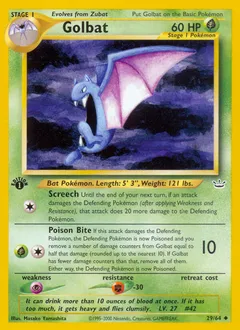 A picture of the Golbat Pokemon card from Neo Revelation