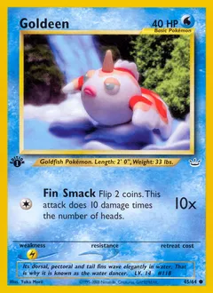 A picture of the Goldeen Pokemon card from Neo Revelation