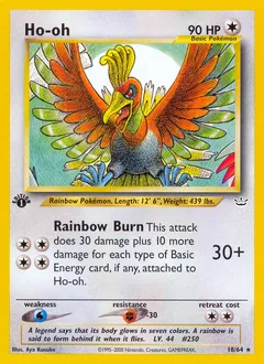 A picture of the Ho-oh Pokemon card from Neo Revelation