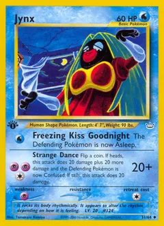 A picture of the Jynx Pokemon card from Neo Revelation