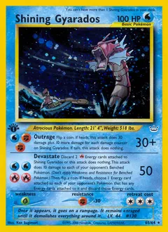 A picture of the Shining Gyarados Pokemon card from Neo Revelation