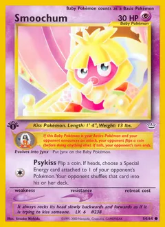 A picture of the Smoochum Pokemon card from Neo Revelation