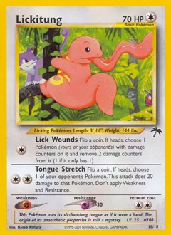 A picture of the Lickitung Pokemon card from Southern Islands