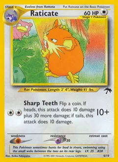 A picture of the Raticate Pokemon card from Southern Islands