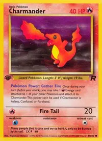 A picture of the Charmander Pokemon card from Team Rocket