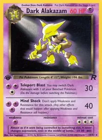 A picture of the Dark Alakazam Pokemon card from Team Rocket