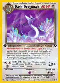 A picture of the Dark Dragonair Pokemon card from Team Rocket