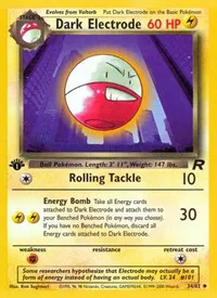 A picture of the Dark Electrode Pokemon card from Team Rocket