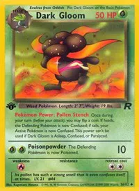 A picture of the Dark Gloom Pokemon card from Team Rocket