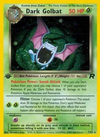A picture of the Dark Golbat Pokemon card from Team Rocket