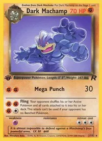 A picture of the Dark Machamp Pokemon card from Team Rocket