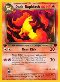 A picture of the Dark Rapidash Pokemon card from Team Rocket