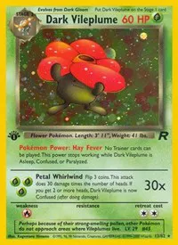 A picture of the Dark Vileplume Pokemon card from Team Rocket