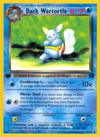 A picture of the Dark Wartortle Pokemon card from Team Rocket
