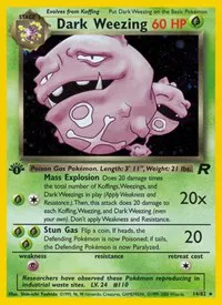 A picture of the Dark Weezing Pokemon card from Team Rocket