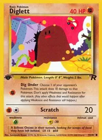 A picture of the Diglett Pokemon card from Team Rocket