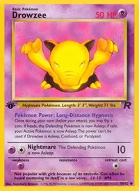 A picture of the Drowzee Pokemon card from Team Rocket