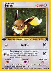 A picture of the Eevee Pokemon card from Team Rocket