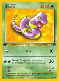 A picture of the Ekans Pokemon card from Team Rocket