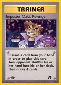 A picture of the Imposter Oak's Revenge Pokemon card from Team Rocket