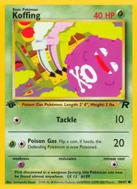 A picture of the Koffing Pokemon card from Team Rocket