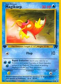 A picture of the Magikarp Pokemon card from Team Rocket