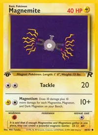 A picture of the Magnemite Pokemon card from Team Rocket