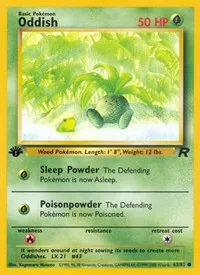 A picture of the Oddish Pokemon card from Team Rocket