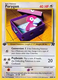 A picture of the Porygon Pokemon card from Team Rocket