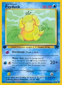 A picture of the Psyduck Pokemon card from Team Rocket