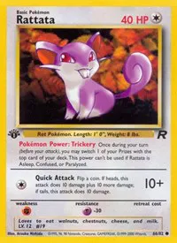 A picture of the Rattata Pokemon card from Team Rocket